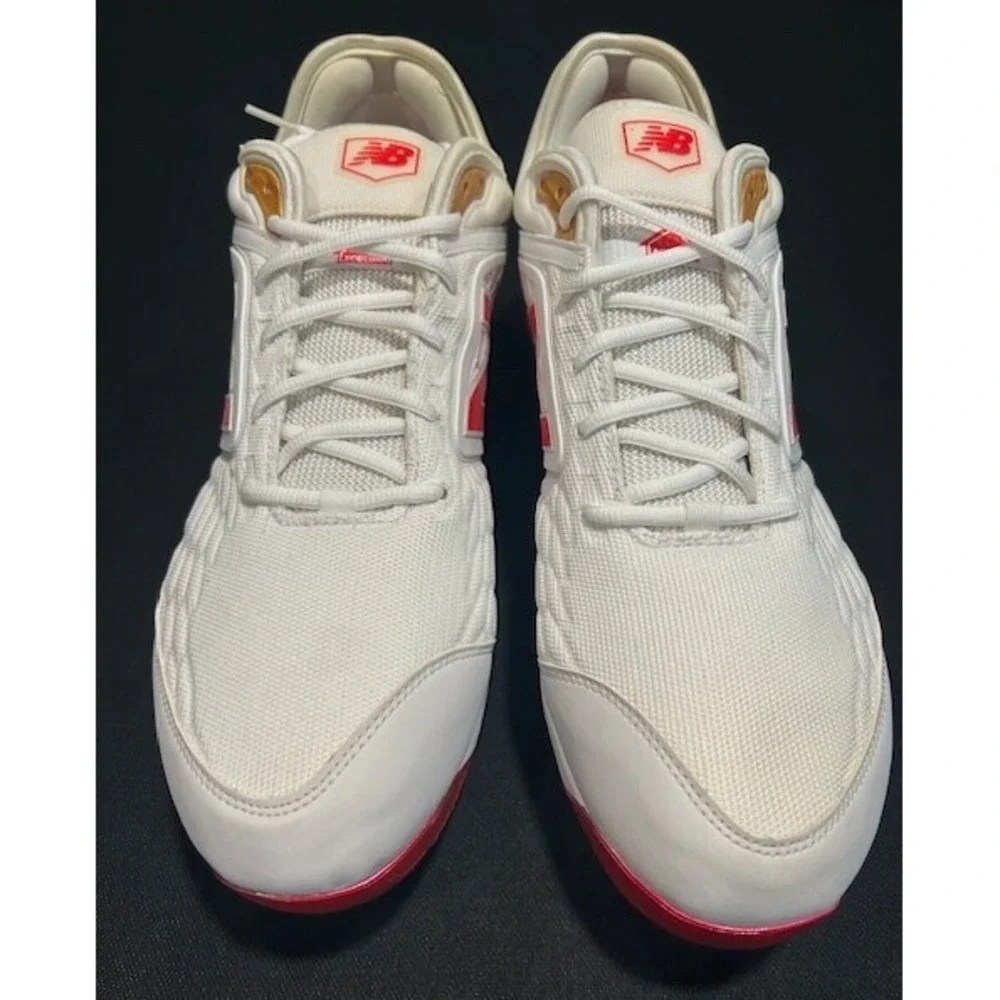 New Balance Mens 3000 V4 Metal Baseball Cleats White/Red NIB - Size 16 Xtra Wide